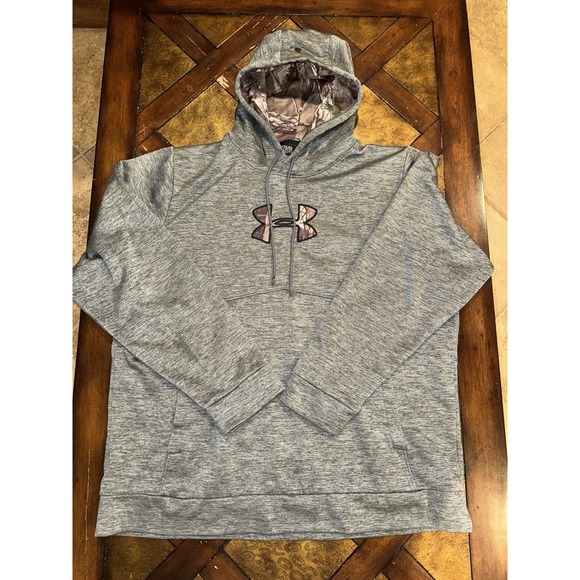 Under Armour Storm Icon Caliber Hoodie Mens Size XL 1279836 Heather Gray‎ Camo - Picture 1 of 7